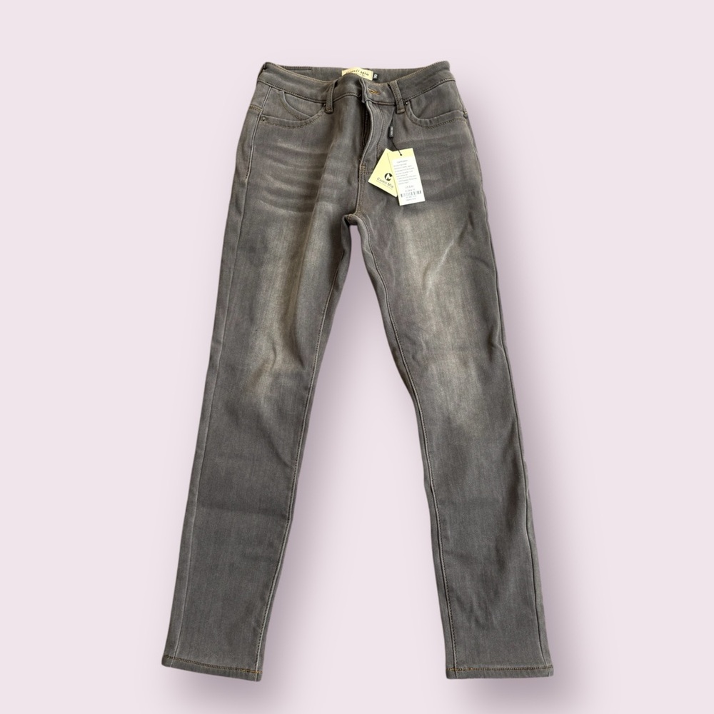 Fleece lined grey jeans women warm cozy size 30 NWT